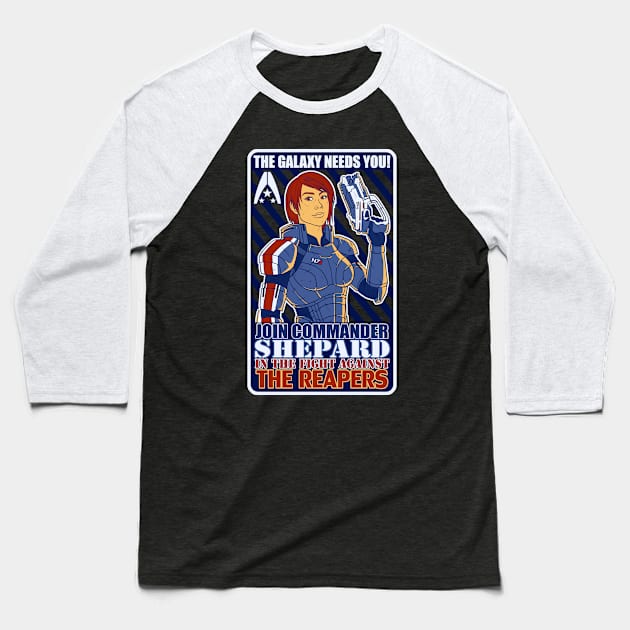 JOIN COMMANDER SHEPARD Baseball T-Shirt by Lukael